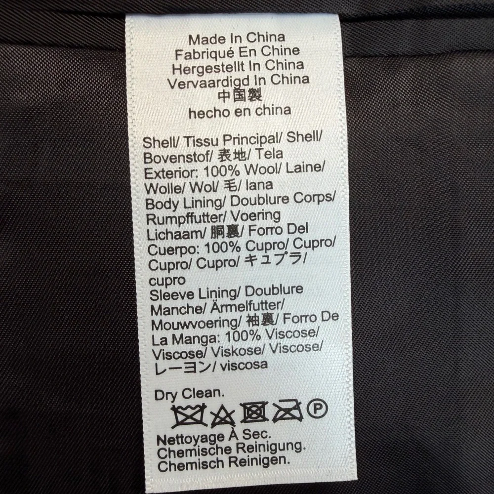 J.Crew Mens Size 44R Crosby Suit Jacket Black Loro Piana Italian Wool BM161 NWT